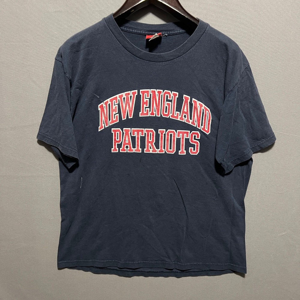 NFL New England Patriots Mens Navy Blue Graphic T-Shirt Large‎ Collegiate Logo